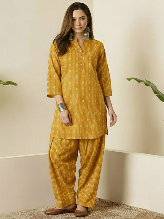 Mustard Sunshine Cotton Kurta & Pant Set