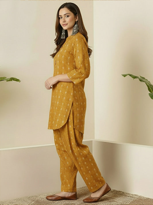 Mustard Sunshine Cotton Kurta & Pant Set